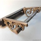 BEAUTIFUL CAST IRON VICTORIAN STYLE FOLLIAGE TOILET ROLL HOLDER WALL MOUNT