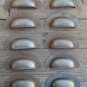 SET OF 10 ANTIQUE PRESSED AGED STEEL DRAWER HANDLE FILING INDUSTRIAL PULL CB11