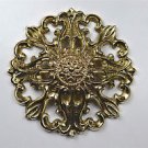 Beautiful Art Nouveau brass ormolu roundel mount mirror furniture emblem SMB1