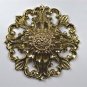 Beautiful Art Nouveau brass ormolu roundel mount mirror furniture emblem SMB1