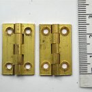 A pair of small brass vintage box hinges caddy hinge P26
