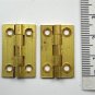 A pair of small brass vintage box hinges caddy hinge P26