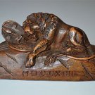 Original antique handcarved Swiss lion monument