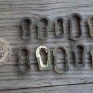 A COLLECTION OF 10 ORIGINAL ANTIQUE FURNITURE ESCUTCHEONS KEYHOLES LOCK BC7