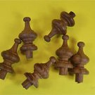 A set of six 2 1/4 inch antique hardwood turned finials furniture clock F11