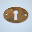 Original antique pressed brass escutcheon plate keyhole box furniture KP8