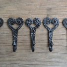 5 X HANDMADE SHAKER SPIRAL HEART WROUGHT IRON COAT HOOKS HAND BEATEN HOOK Y2