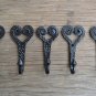 5 X HANDMADE SHAKER SPIRAL HEART WROUGHT IRON COAT HOOKS HAND BEATEN HOOK Y2
