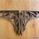 A PAIR OF CLASSIC VICTORIAN SCROLL SHELF BRACKETS 6 INCH BRACKET CAST IRON