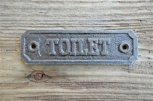 SOLID ANTIQUE STYLE CAST IRON TOILET DOOR SIGN DOOR PLAQUE WH14