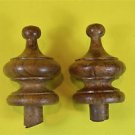A pair of superb 2 1/2 inch antique hardwood turned finial furniture clock F10