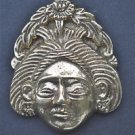 Antique style Asian lady head solid brass furniture mount ormalu H7