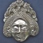 Antique style Asian lady head solid brass furniture mount ormalu H7