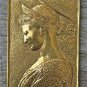 Beautiful brass Arts and Crafts princess wall plaque hanging panel SE7