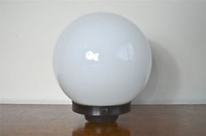 Cool original Art Deco opaline ball light shade with bakelite gallery lamp