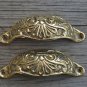 Pair brass Victorian cup drawer handle dresser draw pull handle c/w screws 2003