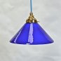 Vintage handmade Italian blue glass cooli pendant light hanging lamp shade SBG3