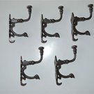 5 small Victorian design double coathook cast iron hanging coat hook ALR10