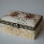 LOVELY HANDCARVED BOVINE BONE SCRIMSHAW PILL TRINKET BOX WITH ETCHED BIRDS EB4