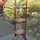 Original solid oak antique 1930's folding cakestand cake stand what not rack