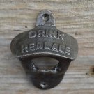 Vintage cast iron DRINK REAL ALE wall mounted bottle opener cap remover AL63
