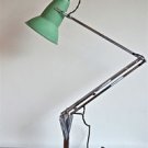 ORIGINAL 1930's HERBERT TERRY ANGLEPOISE LIGHT GREEN CRINKLE PERFORATED SHADE