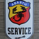 Superb heavy quality porcelain advertising sign Abarth service garage plaque