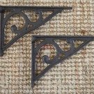 Pair of antique cast iron simple Edwardian wall shelf brackets bracket AL31