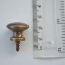 Small antique brass screw in furniture pull knob handle bookcase cabinet BR19