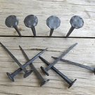 Set of 10 large handmade wrought iron flat hammered nails coat hangers pegs SN3