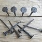 Set of 10 large handmade wrought iron flat hammered nails coat hangers pegs SN3