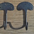 A pair of hand wrought iron primitive folk art hooks wall door hook QHH1