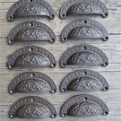 A set of 10 Victorian cast iron cup drawer pull furniture handles chest AL1