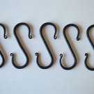 Set of 5 large handmade wrought iron butcher rail hooks S hanging hook D2