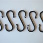 Set of 5 large handmade wrought iron butcher rail hooks S hanging hook D2