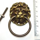 Vintage antique brass lions head furniture handle drawer ring pull P7