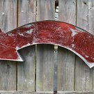 FANTASTIC LARGE RED CURVED METAL WALL ARROW SIGN 3D FAIRGROUND SHOP SIGN