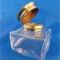 REPLACEMENT WRITING SLOPE BOX INKWELL GLASS WITH BRASS HINGED LID LARGE SIZE