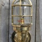 Superb large solid brass Ship bulkhead wall light passageway lamp cage light