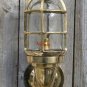 Superb large solid brass Ship bulkhead wall light passageway lamp cage light