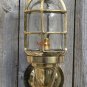 Superb large solid brass Ship bulkhead wall light passageway lamp cage light