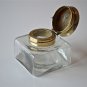Antique replacement inkwell hinged top writing box ink well pot slope dip pen