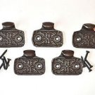 Set of 5 Victorian style cast iron sash window pull handle lifter c/w screws GW1