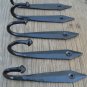 SET OF 5 6 INCH BLACK IRON ANCIENT ENGLISH DESIGN COAT HOOKS HANGER HOOK OB3