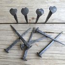 Set of 10 large handmade wrought iron shaker heart nails coat hangers pegs SN1