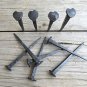 Set of 10 large handmade wrought iron shaker heart nails coat hangers pegs SN1