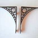 Pair of cast iron wall shelf brackets iron bridge bracket 8" x 8 3/4" AL33