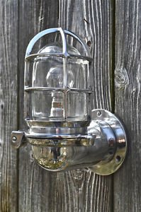 Stylish ocean liner hinged wall light bulkhead passage lamp polished metal OCL1N