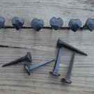 SET OF 10 ANTIQUE SHAKER HEART STYLE NAILS HEART TOP HANDMADE 2" NAIL HOOK OB6
