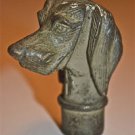 Superb replica antique bronze Setter dog walking cane handle stick knob AM3